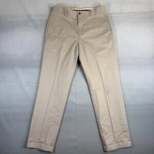 Brooks Brothers Advantage Chino Clark Pants Mens 32x30 Cream 100% Cotton Twill